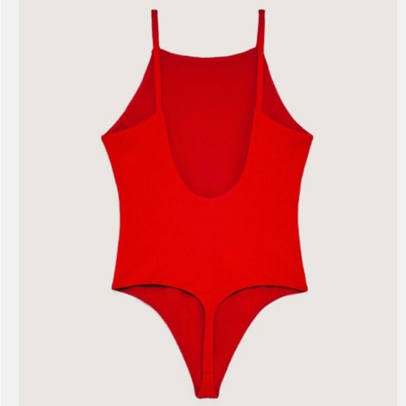 New Aritzia Wilfred Ribbed Annecy Bodysuit Red Size M with tags ⭐️⭐️⭐️⭐️ - Picture 3 of 17